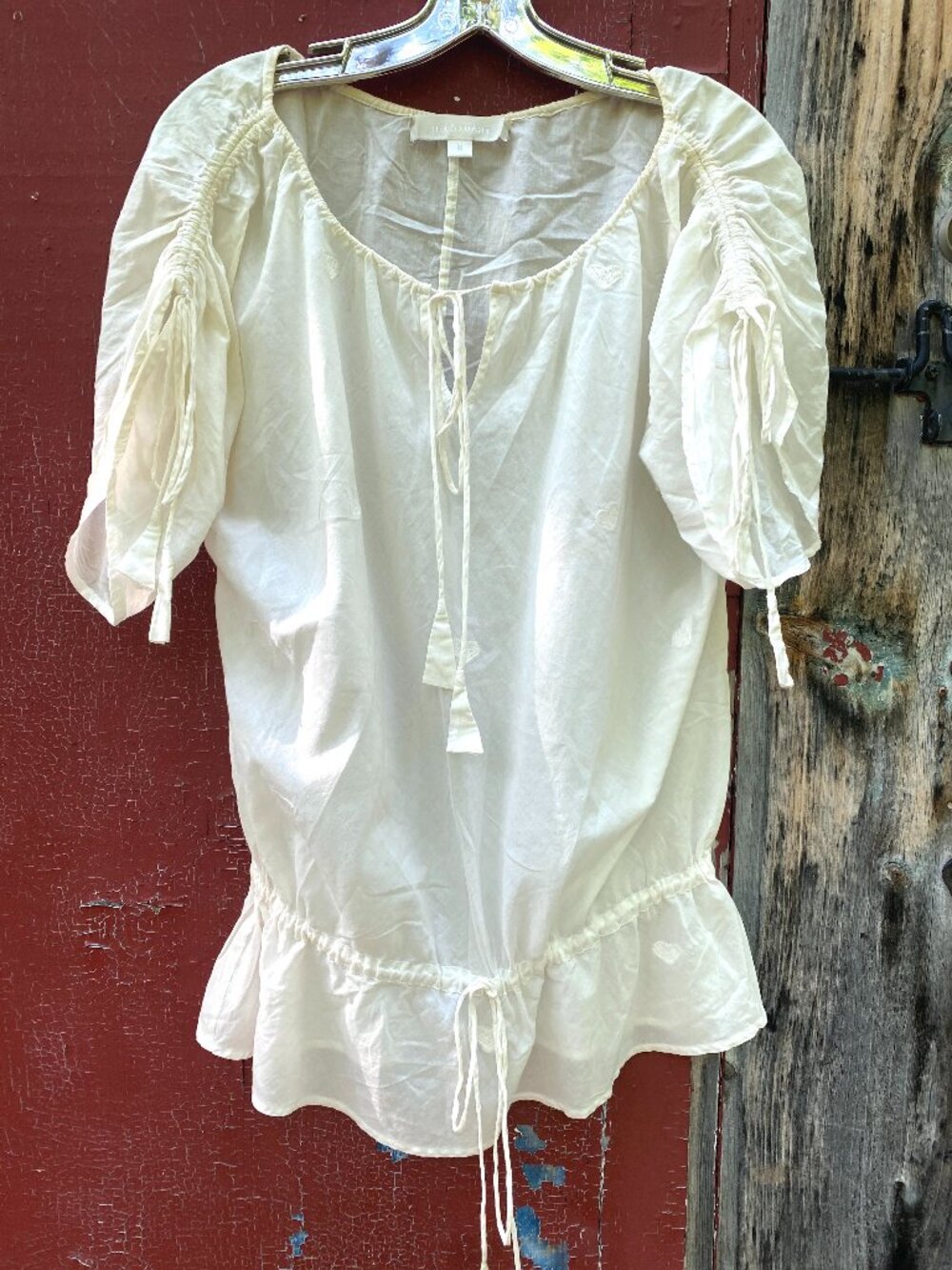 Jill Stuart Cotton Ruched Tunic Blouse
